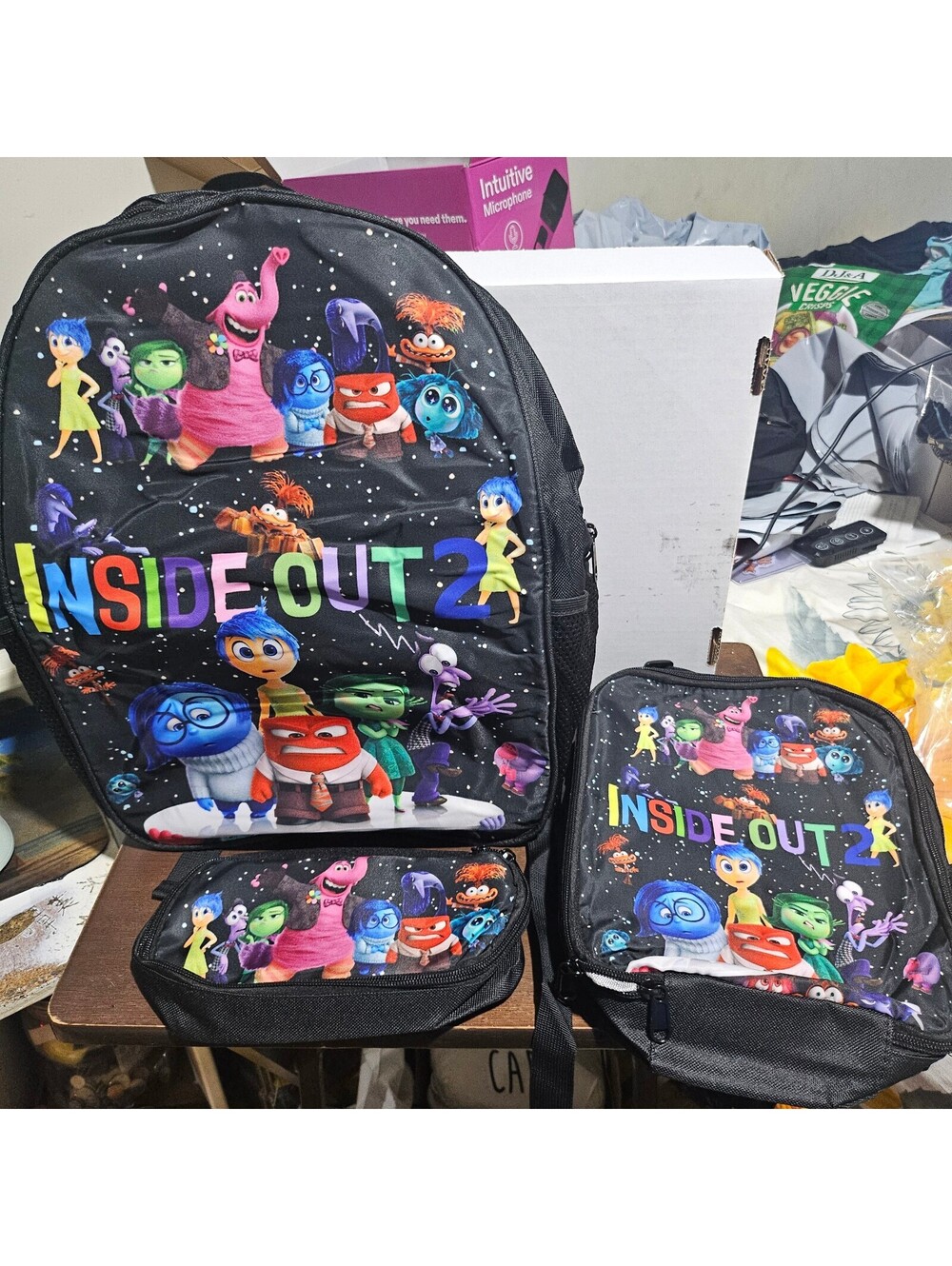 Inside Out 2 Backpack Set with Lunchbag and Pencil Case – Brand New, Approx. 18"
